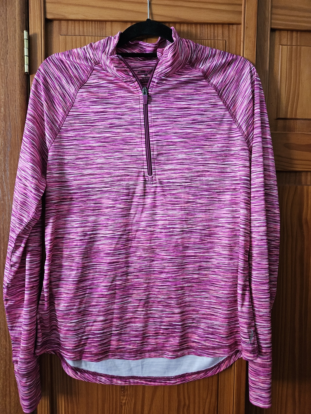 exertek Women's Pink Space-Dye Quarter-Zip Pullover